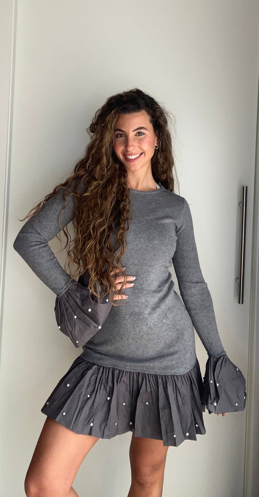 Vestido perlas (gris)