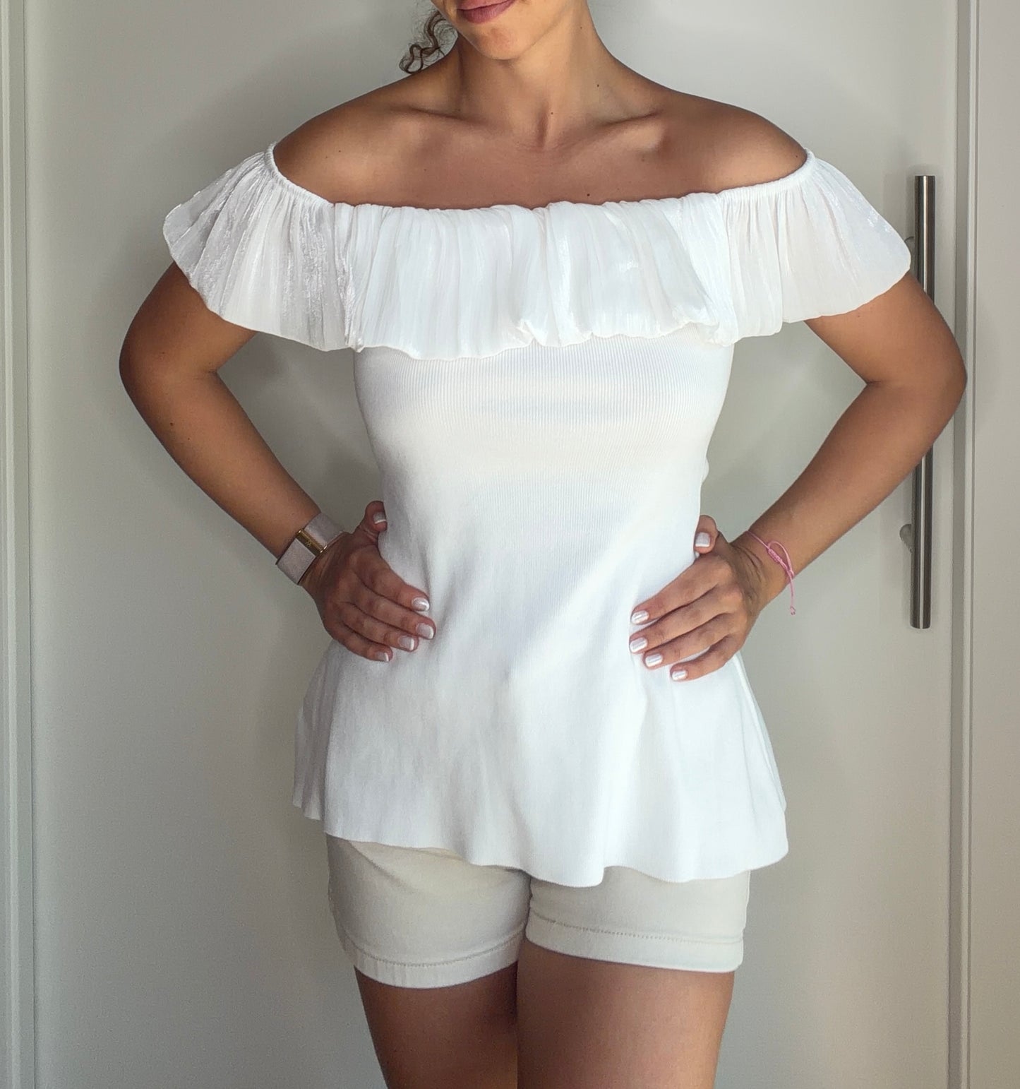 Top volantes (blanco)