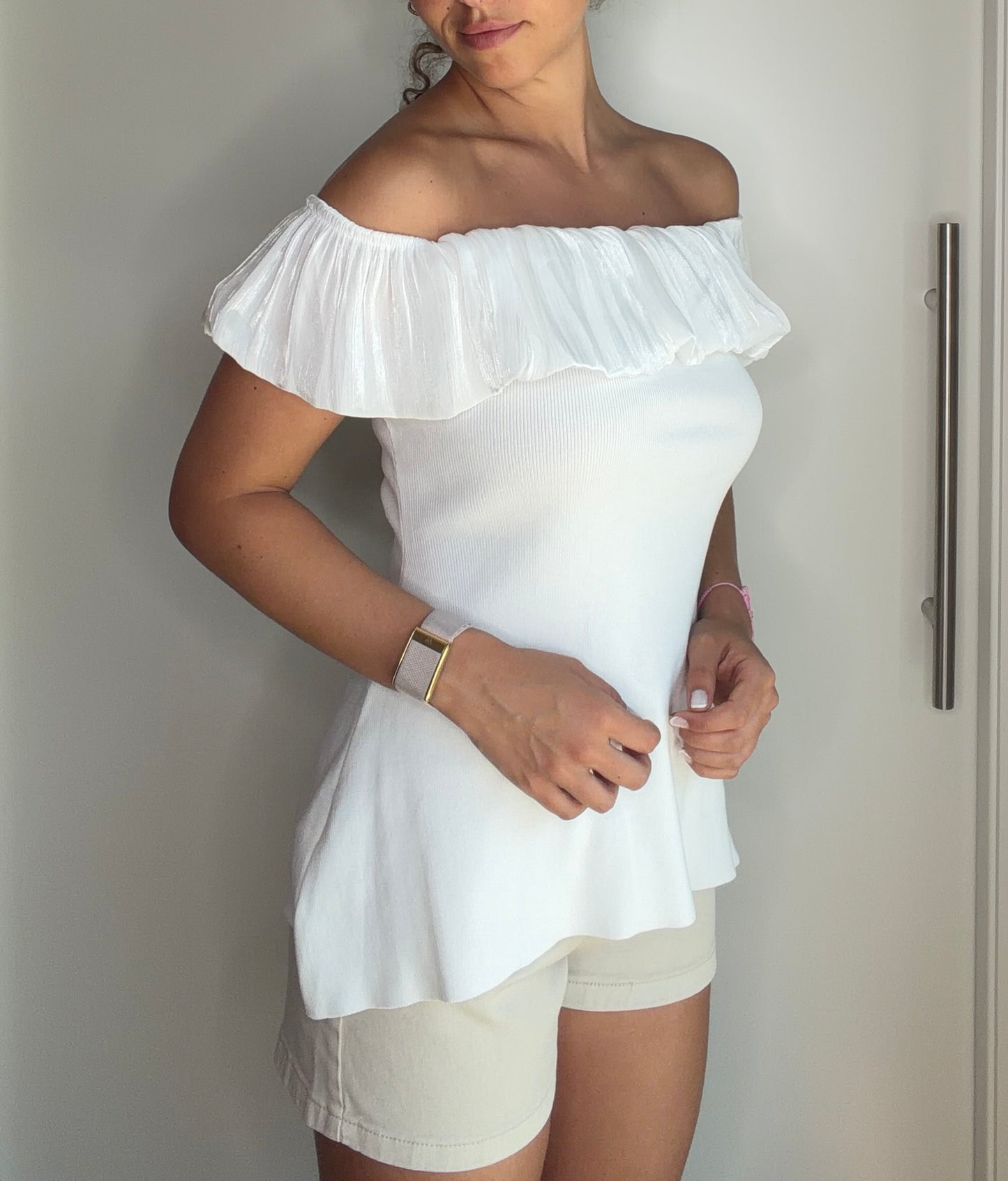 Top volantes (blanco)