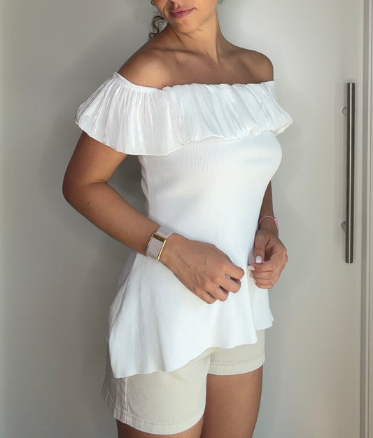 Top volantes (blanco)