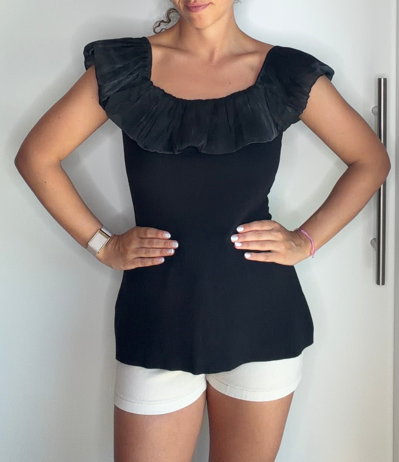 Top volantes (negro)
