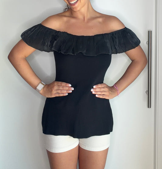 Top volantes (negro)