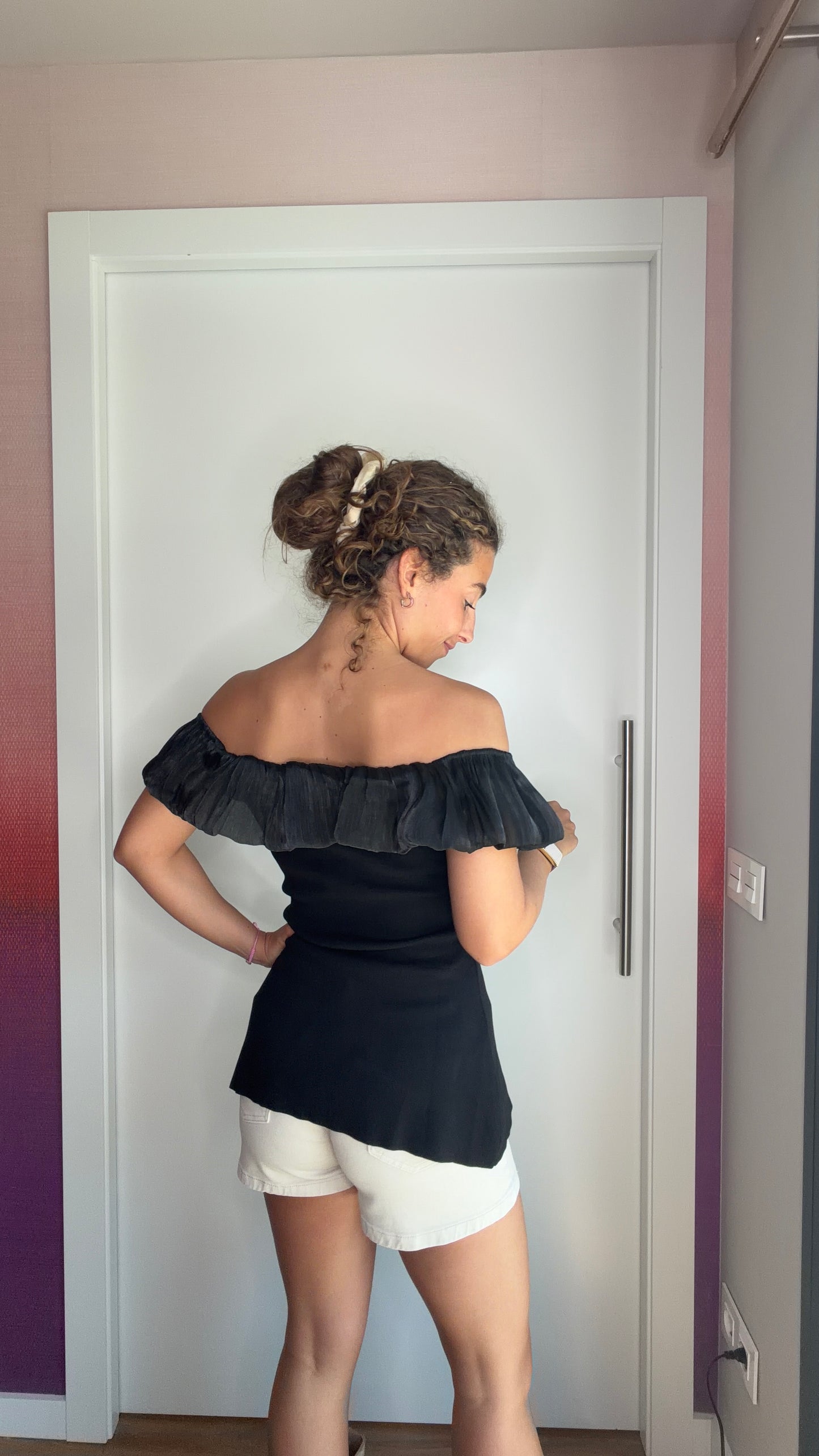 Top volantes (negro)