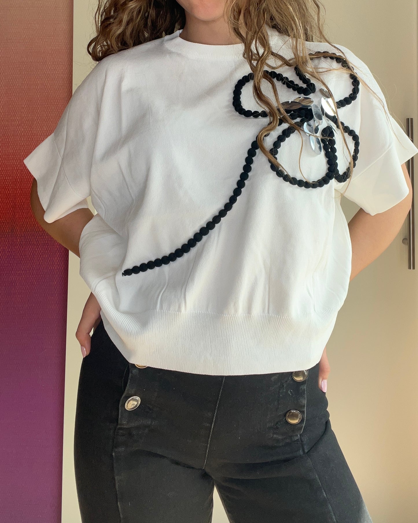 Jersey flor blanco