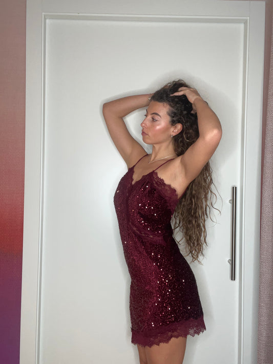 Vestido lentejuelas (burdeos)