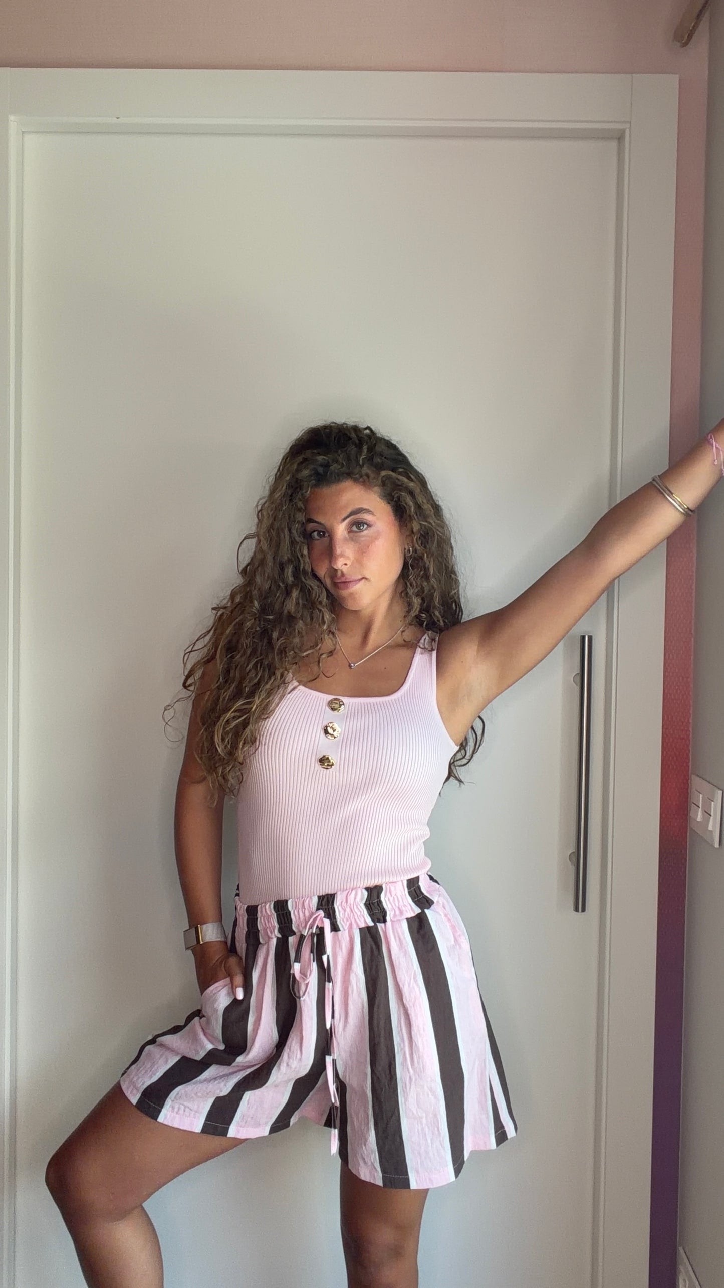 Bermudas Pink Stripes 🤎🩷