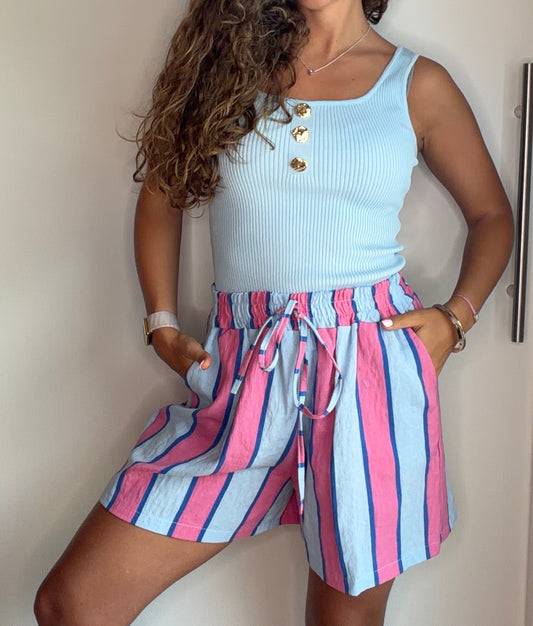 Bermudas Blue Stripes 🩷🩵