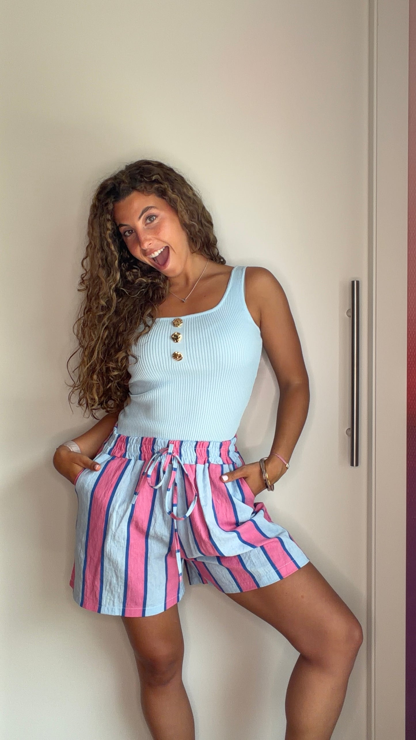 Bermudas Blue Stripes 🩷🩵