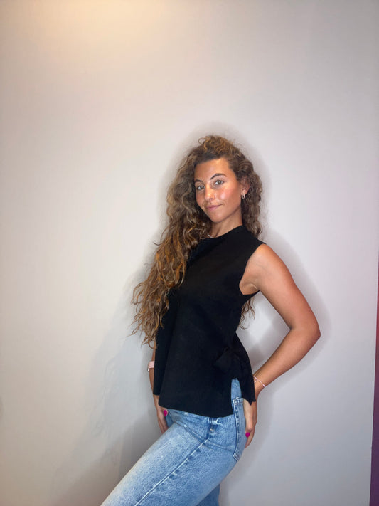 Basic Sleeveless Blouse (negro)