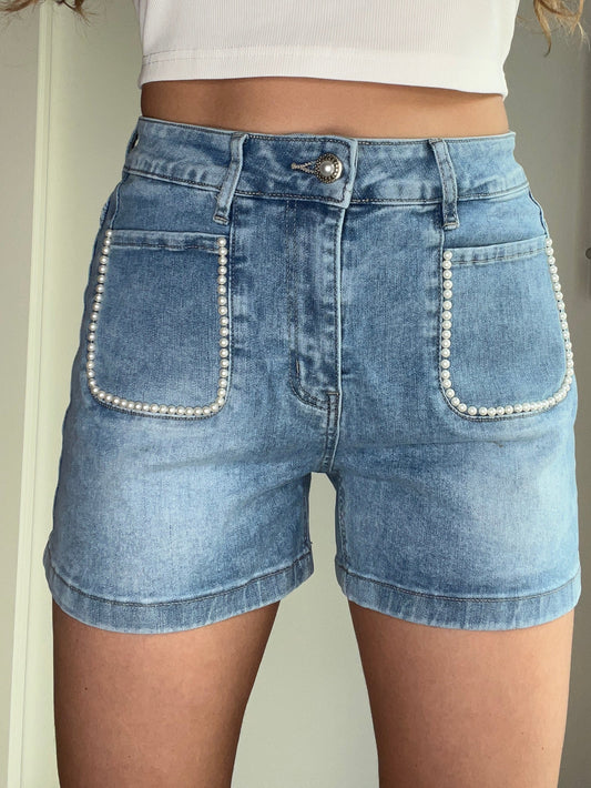 Short perlas tejano