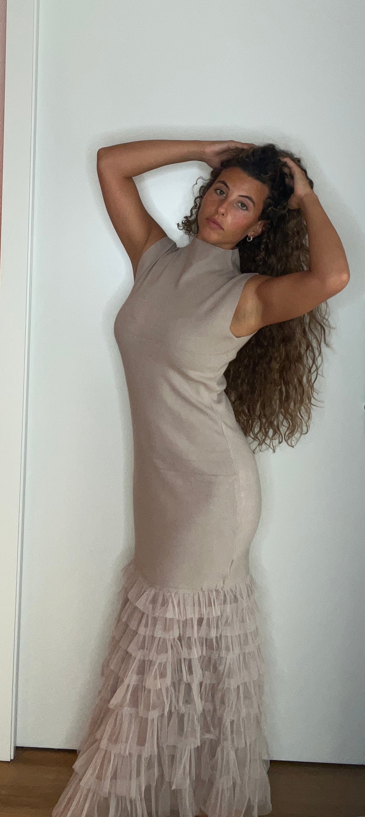 Vestido largo beige