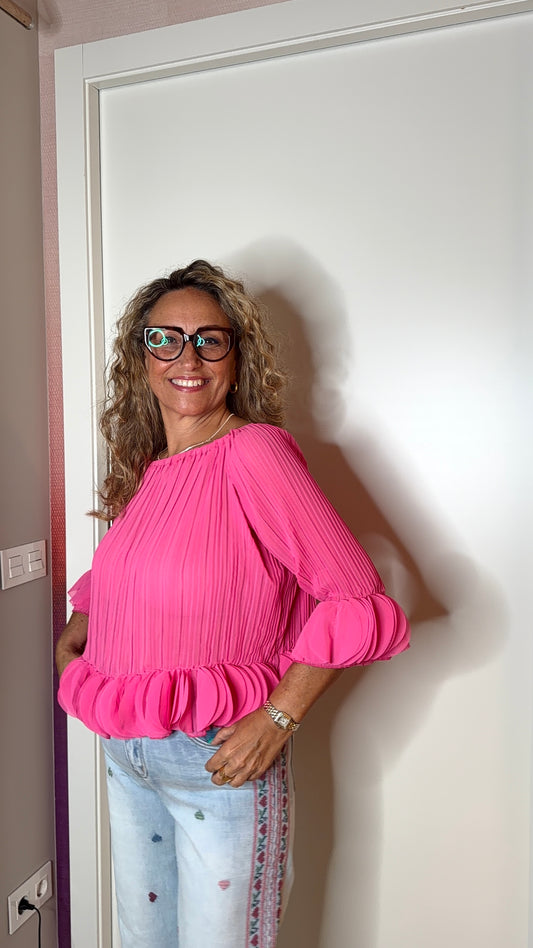 Blusa pétalo (fucsia)