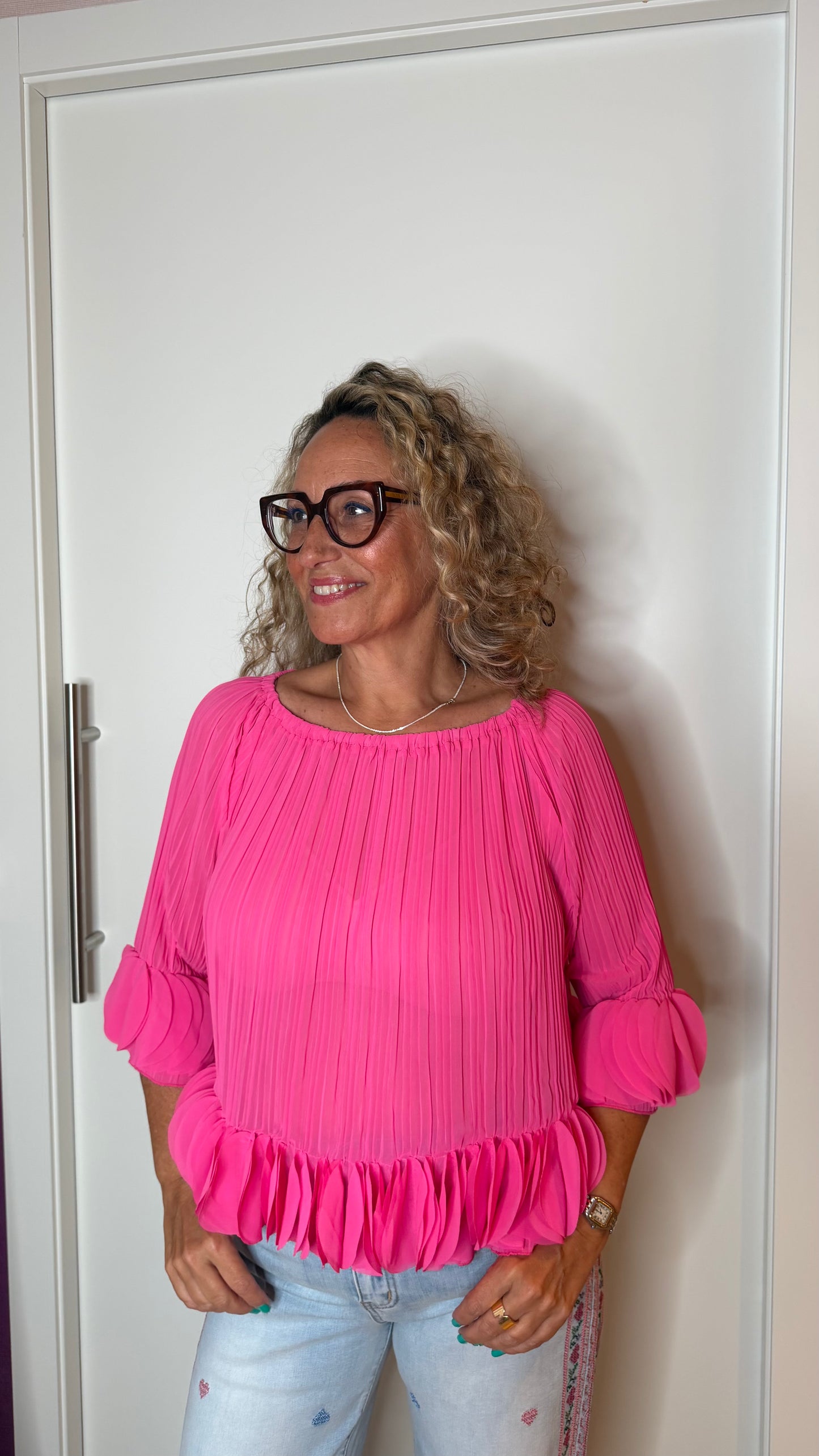Blusa pétalo (fucsia)