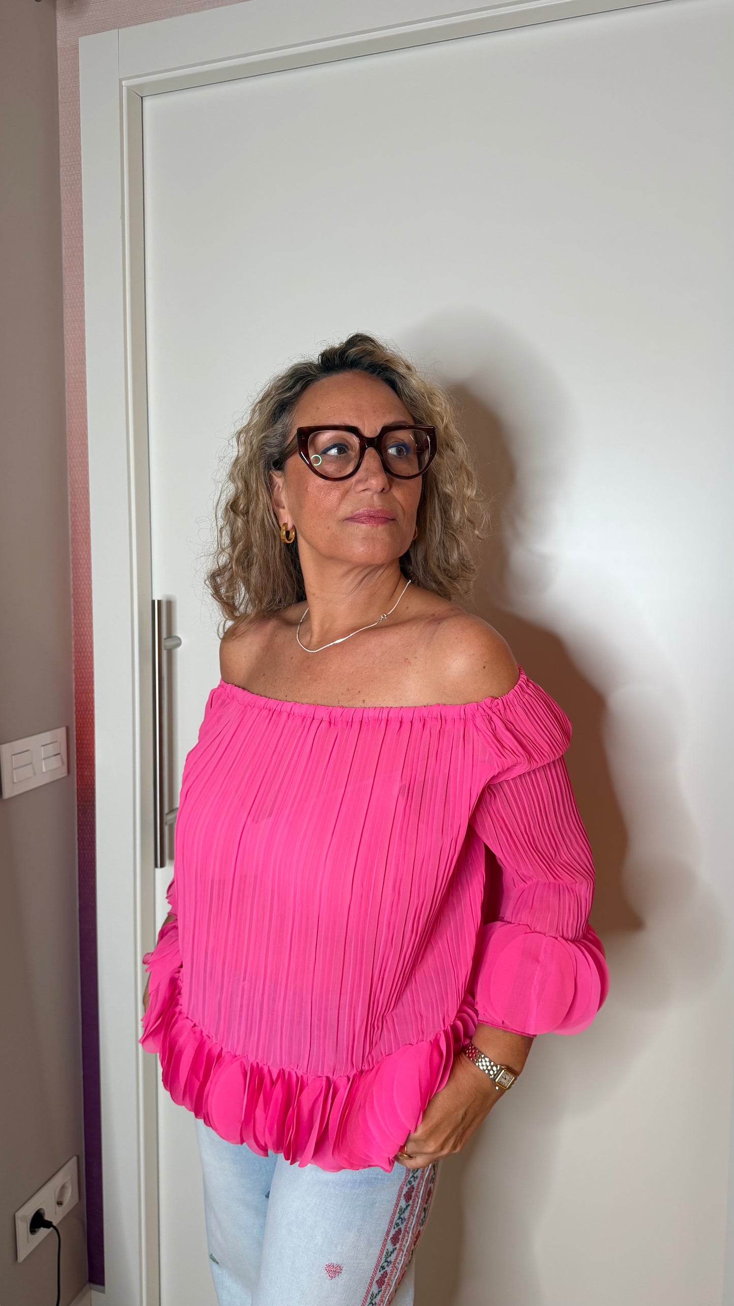 Blusa pétalo (fucsia)